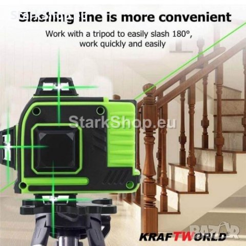 САМОНИВЕЛИРАЩ СЕ 4D лазерен нивелир със зелен лазер, снимка 7 - Друга електроника - 39197654