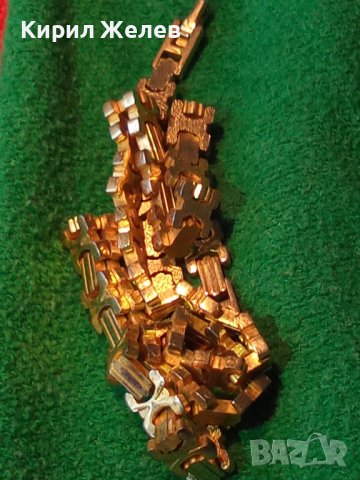 ДЕБЕЛО ПОЗЛАТЕН ВИНТИДЖ УНИСЕКС МОДЕЛ ЛАНЕЦ РЯДКА ПЛЕТКА ЗДРАВ ОТЛИЧЕН СТИЛЕН ЮВЕЛИРНА РАБОТА 24826, снимка 3 - Колиета, медальони, синджири - 34339513