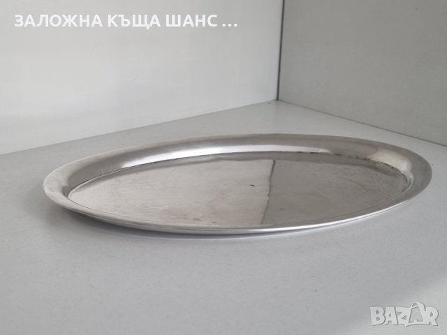 Стара сребърна елипсовидна чинийка , снимка 2 - Антикварни и старинни предмети - 41544577