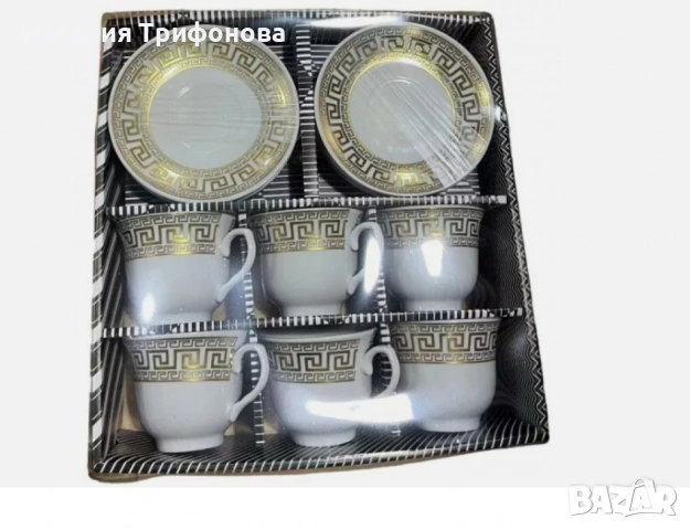 Порцеланов комплект за чай от 12 части, чаша и чинийки, снимка 3 - Сервизи - 53841233