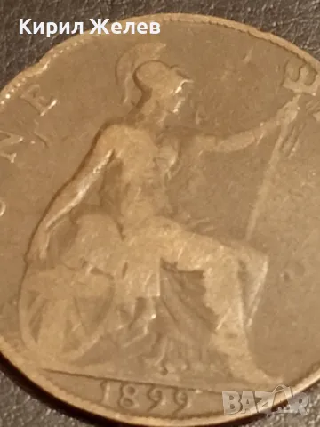 Стара монета 1 пени 1899г. Англия Императрица Виктория 34953 , снимка 3 - Нумизматика и бонистика - 49064635