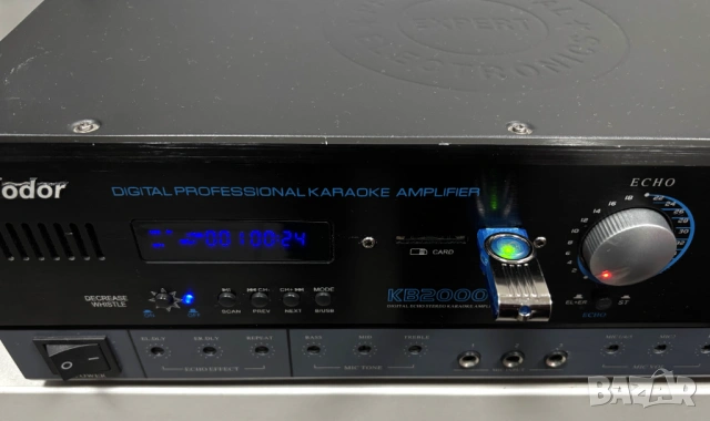 Караоке усилвател VLLIODOR KB-2000U  с вграден Bluetooth, USB, SD CARD, снимка 3 - Ресийвъри, усилватели, смесителни пултове - 53230991
