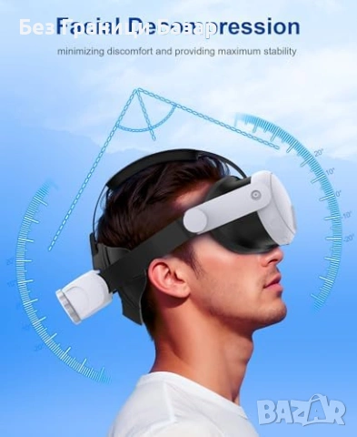Нова Комфортна регулируема лента за Meta Quest 3S 3 2 VR игри геймъри, снимка 3 - Аксесоари - 53822011