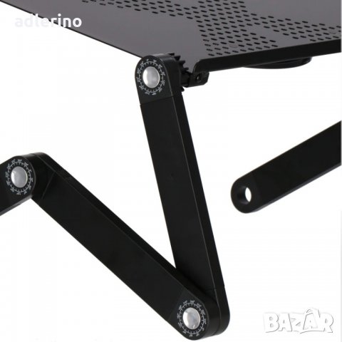 Стойка за лаптоп, сгъваема маса, алуминий, с USB вентилатор , снимка 9 - Маси - 34316670