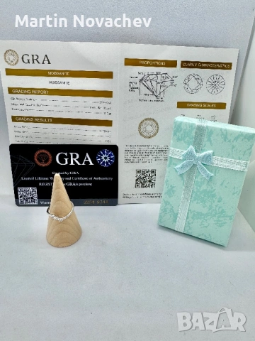 Сребърен пръстен с мойсанит (Диамант) , снимка 2 - Пръстени - 53423888