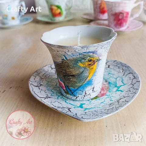 Ароматна свещ от соев восък с декупаж 