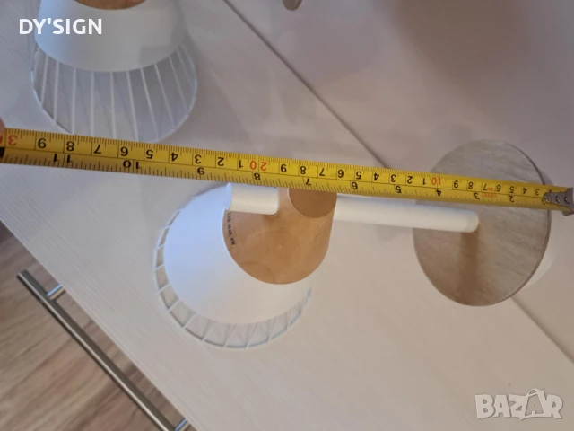 Красив стенен аплик в бяло и дърво, снимка 6 - Лампи за стена - 50902295