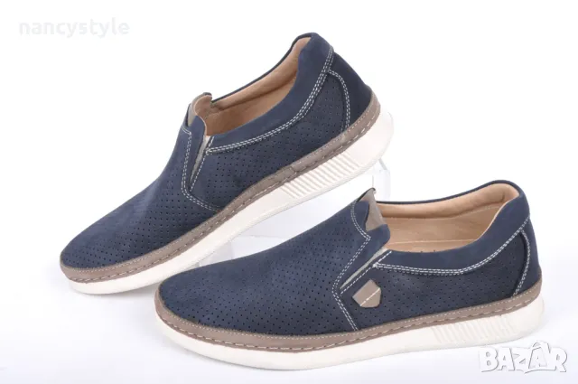 Тъмно сини мъжки обувки - Набук