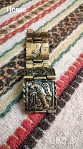 Стара месингова гривна , снимка 3 - Антикварни и старинни предмети - 44773044