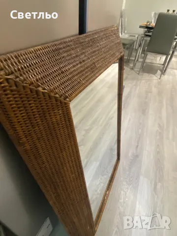 Огледало с ратан рамка, снимка 2 - Огледала - 47367941