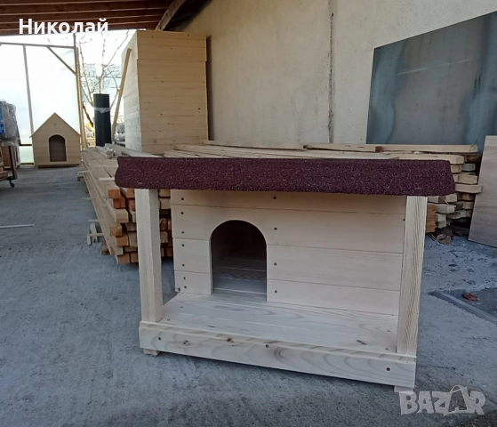 Голяма дървена къща за котки с веранда , къща колиба за коте куче , домашен любимец семейство котки, снимка 3 - За котки - 52850028