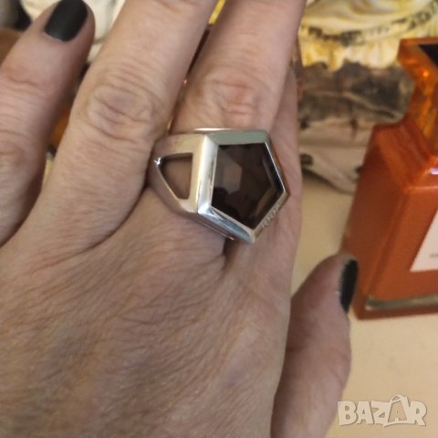 joop масивен сребърен пръстен с кварц, снимка 5 - Пръстени - 41808369