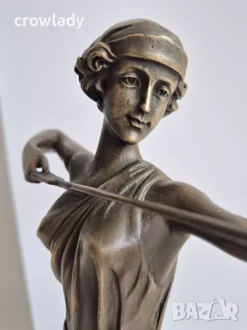 Йохан Прайс богинята на лова Диана Арт Деко бронзова пластика, снимка 10 - Статуетки - 55960607
