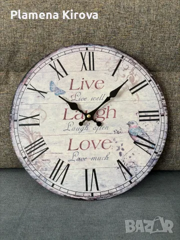 Стенен часовник LIVE LAUGH LOVE