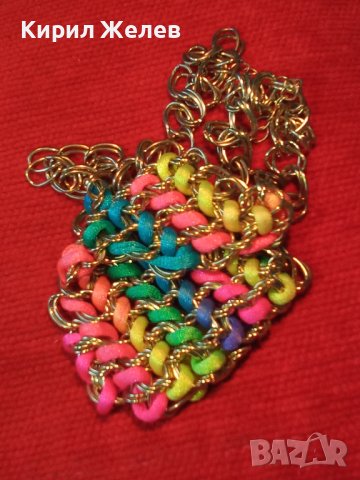 ЗЛАТИСТО ВИНТИДЖ АРТ УКРАШЕНИЕ ОГЪРЛИЦА РЪЧНА ПЛЕТКА 27868