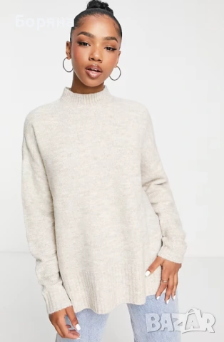 Vero Moda нов с етикет пуловер-поло с брошка, снимка 4 - Блузи с дълъг ръкав и пуловери - 53724693