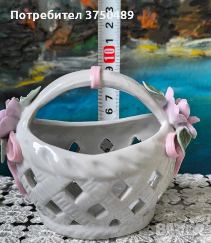 кошничка с рози и панделки , снимка 3 - Декорация за дома - 53699084