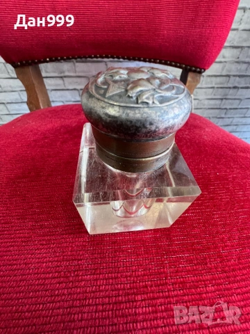 Антична кристална мастилница  в стил Artdeco