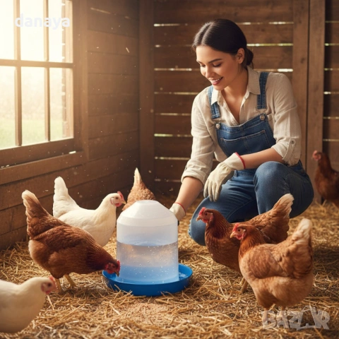 6413 Универсална поилка за пилета кокошки и домашни птици, 4 литра, снимка 4 - За птици - 53690408