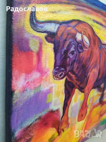 ''Бик- решителност, стабилност, сила'' / картина, оригинал /, снимка 5 - Картини - 53749788