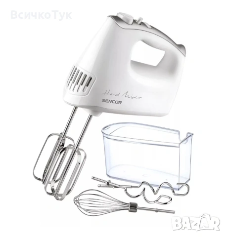 ✨Ръчен миксер SENCOR SHM 5206WH-EUE3, 400W, 5 нива на скорост, Бял