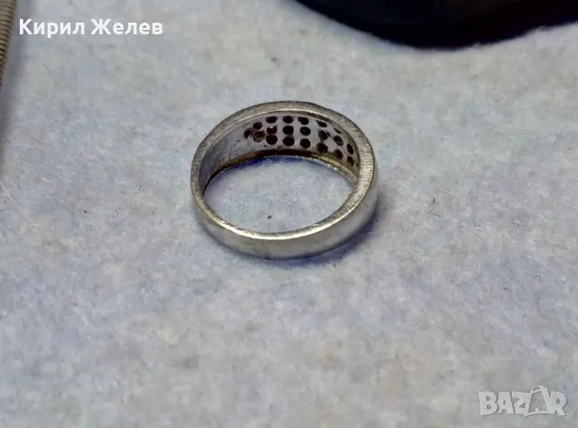 СТИЛЕН СТАР ПРЪСТЕН от БЛАГОРОДНА СТОМАНА с БЯЛА ПОЗЛАТА и ПЕЧАТ 835 НЯКОИ ЦИРКОНЧЕТА ЛИПСВАТ! 48266, снимка 2 - Пръстени - 49704318