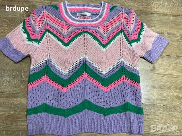 Плетен, цветен пуловер, нов, снимка 3 - Блузи с дълъг ръкав и пуловери - 47996411