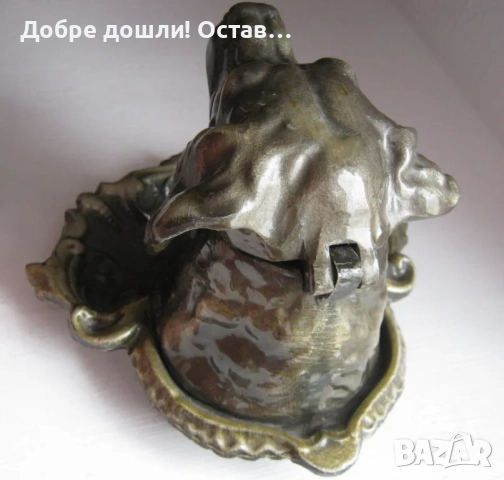 Куче мастилница, стара СТЪКЛЕНА МАСТИЛНИЦА червена мастилница стъкло и попивателна, снимка 18 - Други ценни предмети - 30858266