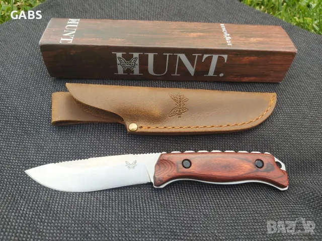 Ловен нож Benchmade HUNT голям с кожена кания