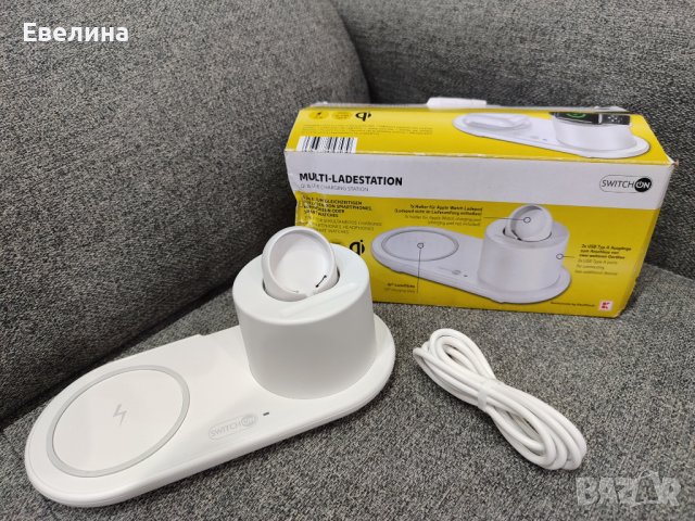 Зарядна станция 3 в 1, безжично зареждане, apple watch, SwitchON, снимка 2 - Безжични зарядни - 42622522