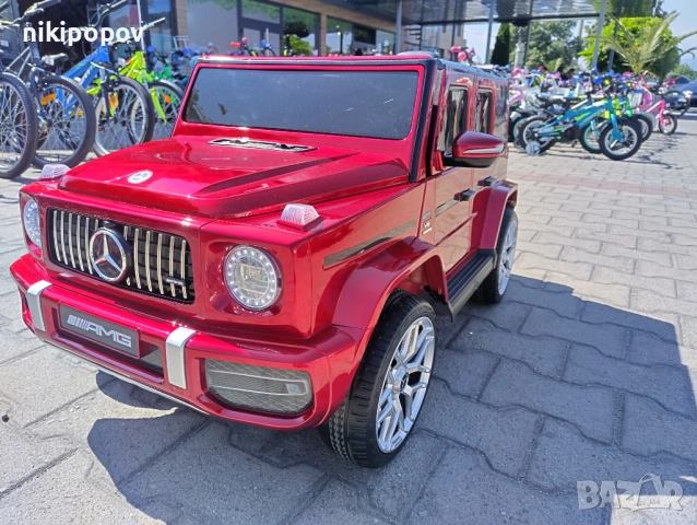 MERCEDES Акумулаторен джип AMG G63 мет. червен, снимка 3 - Детски велосипеди, триколки и коли - 53569435