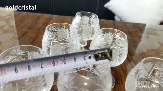 кристални чаши Ропотамо коняк, снимка 4 - Антикварни и старинни предмети - 50093921
