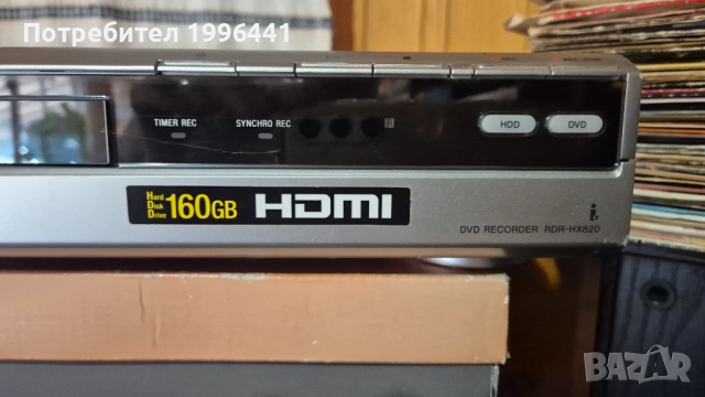 SONY DVD RDR- HX820, снимка 3 - Плейъри, домашно кино, прожектори - 52264740