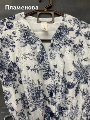 Рокля с рязана бродерия - М, L, снимка 6 - Рокли - 48911520