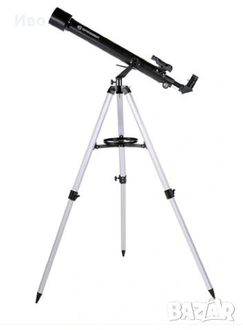 Телескоп Bresser 60/700 AZ Немски Чисто нов! идеален за Луна и планети, снимка 2 - Друга електроника - 53779766