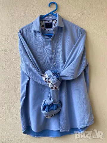 Светлосиня риза - Л, снимка 2 - Ризи - 50437391