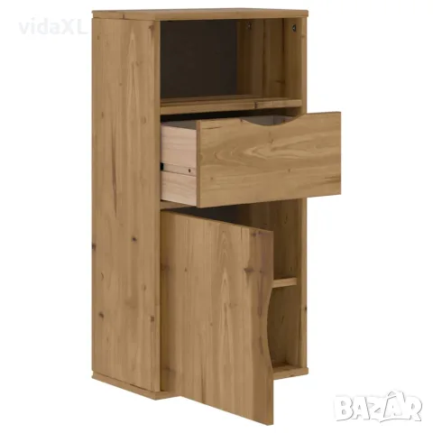 vidaXL Страничен шкаф с чекмедже ODDA 40x24x79cm масивна дървесина бор, снимка 5 - Бюфети - 56147516