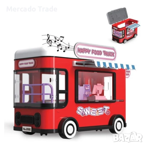 Кафе-камион Mercado Trade, За сладолед с 3 кукли и аксесоари, снимка 2 - Кукли - 52656449