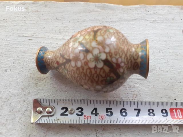 Стара симпатична малка вазичка Клоазоне cloisonne, снимка 6 - Антикварни и старинни предмети - 53457006