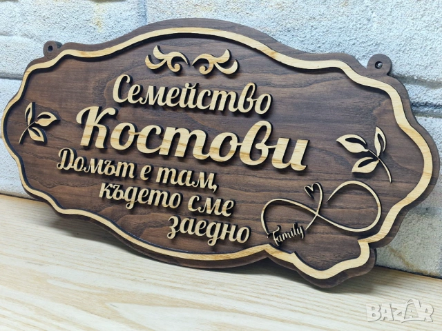 🌟Персонализирана табела с текст по избор имена, фамилия или всичко друго, което изберете, снимка 3 - Декорация за дома - 53280064