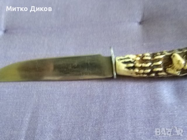 Fes Rostfrei немски нож от соца с калъф естествена кожа за колан 185х100мм, снимка 13 - Ножове - 41658641