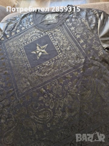 Луксозна мъжка тениска - M размер в черен цвят + еко кожа, снимка 3 - Тениски - 44031764