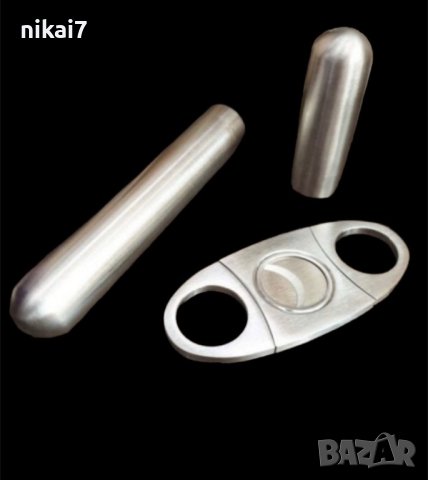 резачка за пури+метален цилиндър пренасяне съхранение неръждае стомана, снимка 3 - Подаръци за мъже - 27206171