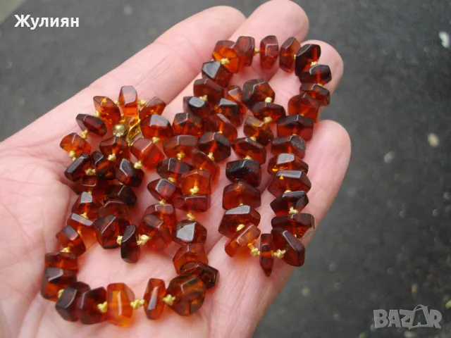 ГЕРДАН КОЛИЕ НАТУРАЛЕН БАЛТИЙСКИ КЕХЛИБАР , снимка 6 - Антикварни и старинни предмети - 48825304