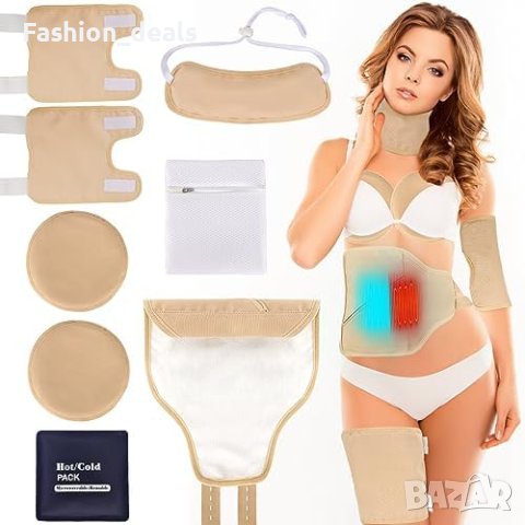 Нов комплект 8 броя Регулируеми ленени опаковки топлинна детоксикация Сън Против Възпаления