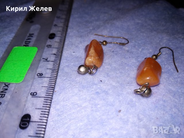 РЕТРО - ВИНТИДЖ КАРНЕОЛЕНИ ХЕНД - МЕЙД ОБЕЦИ 36463, снимка 7 - Обеци - 39944907