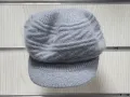 Нова зимна дамска шапка с козирка Ангора в сив цвят, снимка 3