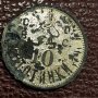 Непочистван български военен жетон 1916 10 стотинки, снимка 2