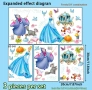 Пепеляшка Cinderella фея самозалепващ стикер лепенка за стена мебел прозорец детска стая детски, снимка 2
