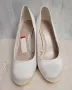 Красиви дамски обувки на ток цвят шампанско номер 40 , снимка 2